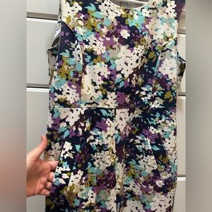 POCKETS! - Lands' End Purple and Blue Sheath Midi Dress with Pockets